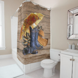 Erntedank Dinner Party Orange Rustikal Vintag Duschvorhang