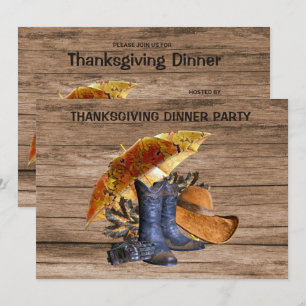 Erntedank Dinner Party Orange Rustikal Vintag Einladung