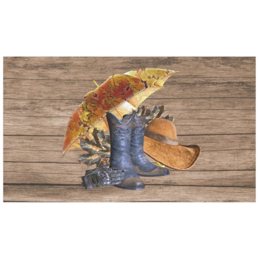 Erntedank Dinner Party Orange Rustikal Vintag Tischdecke (Vorderseite (Horizontal))