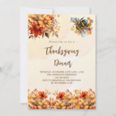 Erntedank Dinner Party Orangenbäume Luxus Einladung (Vorderseite)