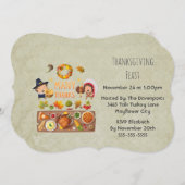 Erntedank Dinner Party - Pilgervorführung Einladung (Vorne/Hinten)