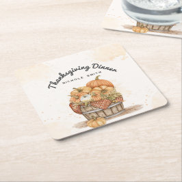 Erntedank Dinner Party Rechteckiger Pappuntersetzer