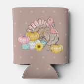 Erntedank Dinner Party Türkei Pumpkins Pink Tan Dosenkühler (Rückseite)