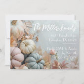 Erntedank Dinner Pastell Pumpkins Einladung (Rückseite)