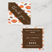 Erntedank Dinner Pattern Danke Social Media Quadratische Visitenkarte (Vorne/Hinten)