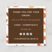 Erntedank Dinner Pattern Danke Social Media Quadratische Visitenkarte (Rückseite)