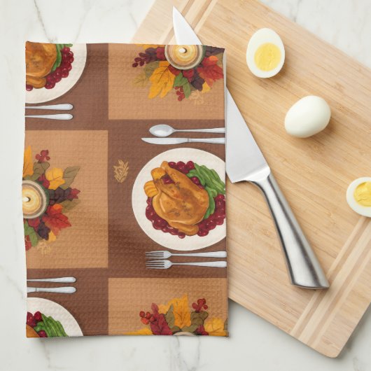 Erntedank Dinner Pattern Geschirrtuch (Viertel Falte)