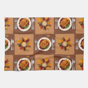 Erntedank Dinner Pattern Geschirrtuch