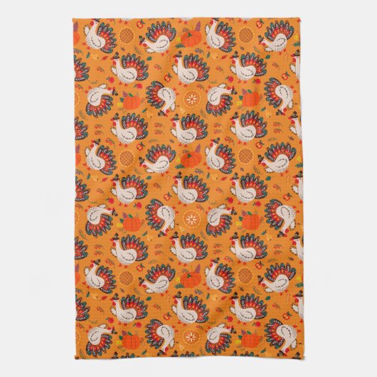 Erntedank Dinner Pattern Küchentuch (Vertikal)