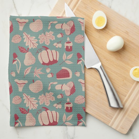 Erntedank Dinner Pattern Küchentuch (Viertel Falte)