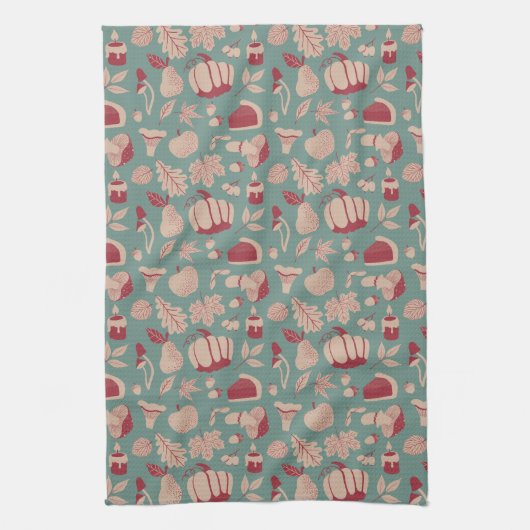 Erntedank Dinner Pattern Küchentuch (Vertikal)