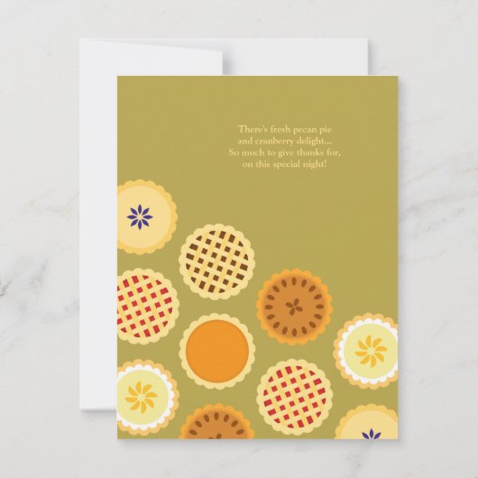 Erntedank Dinner Pies Tellers Einladung (Rückseite)