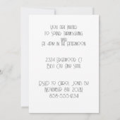 Erntedank Dinner Pilgrim Hat Pie Einladung (Rückseite)