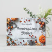 Erntedank Dinner Pumpkin Einladung (Stehend Vorderseite)