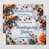 Erntedank Dinner Pumpkin Einladung (Vorne/Hinten)