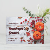 Erntedank Dinner Pumpkin Einladung (Stehend Vorderseite)