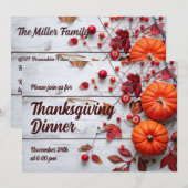 Erntedank Dinner Pumpkin Einladung (Vorne/Hinten)