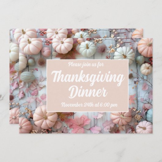 Erntedank Dinner Pumpkin Einladung (Vorne/Hinten)