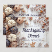 Erntedank Dinner Pumpkin Einladung (Vorne/Hinten)