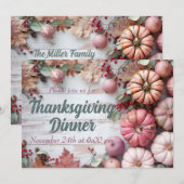 Erntedank Dinner Pumpkin Einladung (Vorne/Hinten)