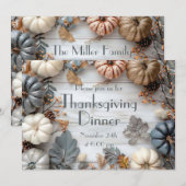 Erntedank Dinner Pumpkin Einladung (Vorne/Hinten)