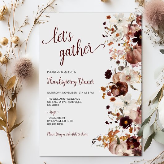 Erntedank Dinner Pumpkin Einladung