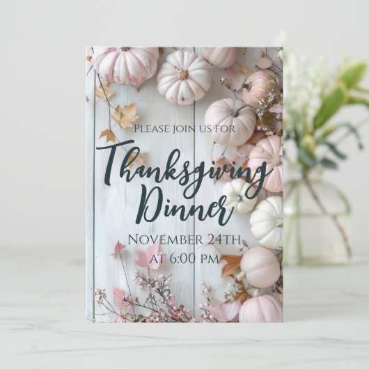 Erntedank Dinner Pumpkin Einladung (Stehend Vorderseite)