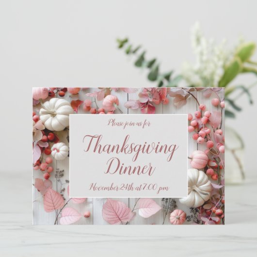 Erntedank Dinner Pumpkin Einladung (Stehend Vorderseite)