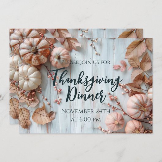 Erntedank Dinner Pumpkin Einladung (Vorne/Hinten)