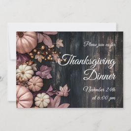 Erntedank Dinner Pumpkin Einladung Rustikal