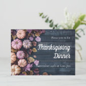 Erntedank Dinner Pumpkin Einladung Rustikal (Stehend Vorderseite)