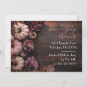 Erntedank Dinner Pumpkin Einladung Rustikal (Rückseite)