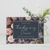 Erntedank Dinner Pumpkin Einladung Rustikal (Stehend Vorderseite)