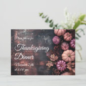 Erntedank Dinner Pumpkin Einladung Rustikal (Stehend Vorderseite)