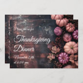 Erntedank Dinner Pumpkin Einladung Rustikal (Vorne/Hinten)