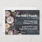 Erntedank Dinner Pumpkin Einladung Rustikal (Rückseite)