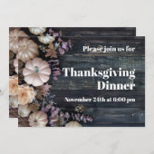 Erntedank Dinner Pumpkin Einladung Rustikal (Vorne/Hinten)