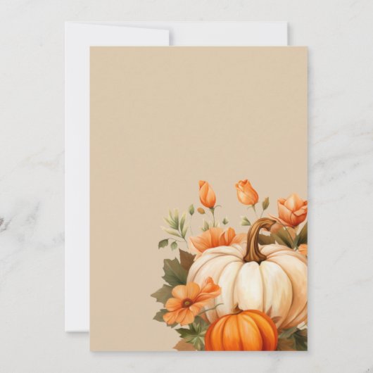 Erntedank Dinner Pumpkin Floral Script Arch Einladung (Rückseite)