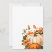 Erntedank Dinner Pumpkin Floral Script Weiß Einladung (Rückseite)