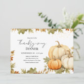 Erntedank Dinner Pumpkin Harvest Einladung (Stehend Vorderseite)