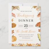Erntedank Dinner Pumpkin Pie Einladung (Vorderseite)
