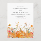 Erntedank Dinner Pumpkin Postkarte Einladung (Vorderseite)