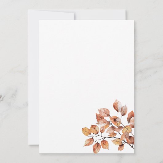 Erntedank Dinner Pumpkin und Herbst Blätter Einladung (Rückseite)