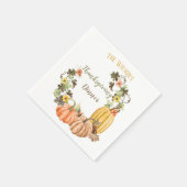 Erntedank Dinner Pumpkin Vines Napkins Serviette (Ecke)