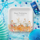 Erntedank Dinner Pumpkin Wildblume Moderne Pappteller (Party)