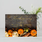 Erntedank Dinner Pumpkins Folieneinladung (Stehend vorne)