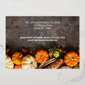 Erntedank Dinner Pumpkins Folieneinladung (Rückseite)