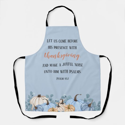 Erntedank Dinner Rustic Blue Scripting Schürze (Vorderseite)