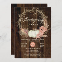Erntedank Dinner Rustic Pumpkin Pampas Wreath