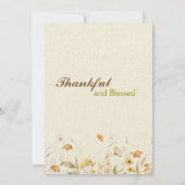 Erntedank Dinner Rustikal Florals Custom Einladung (Rückseite)